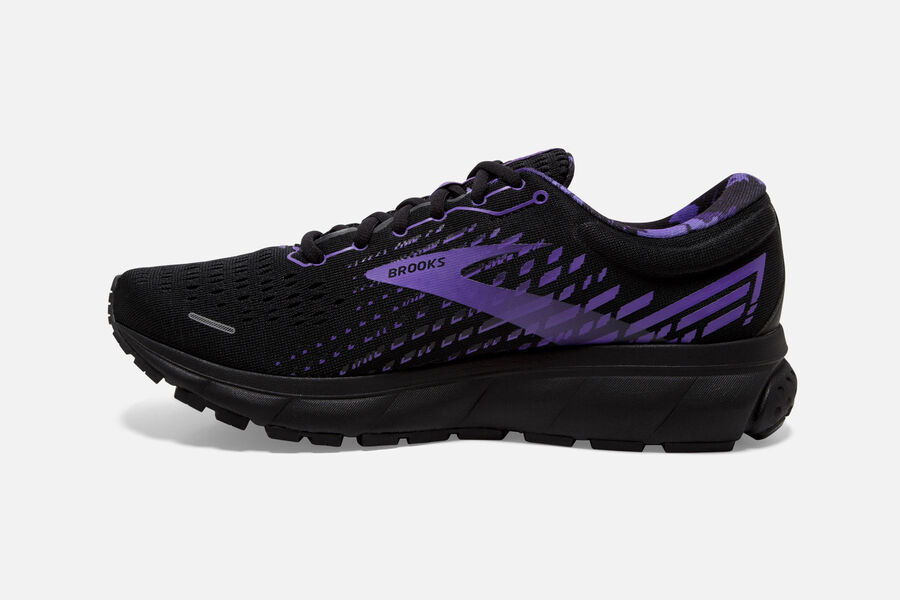 Brooks Ghost 13 Road Running Shoes Mens Black/Purple 346987-PXD